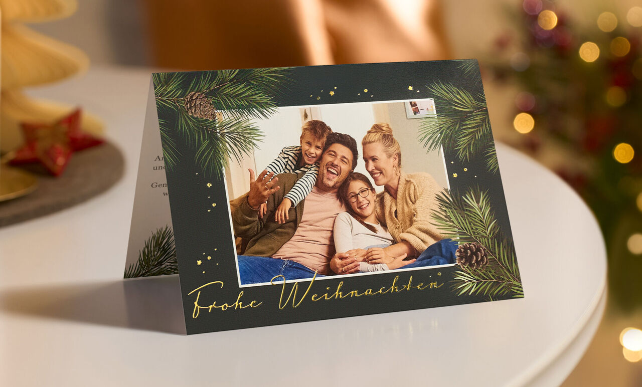 Weihnachtskarten selbst gestalten mit Foto