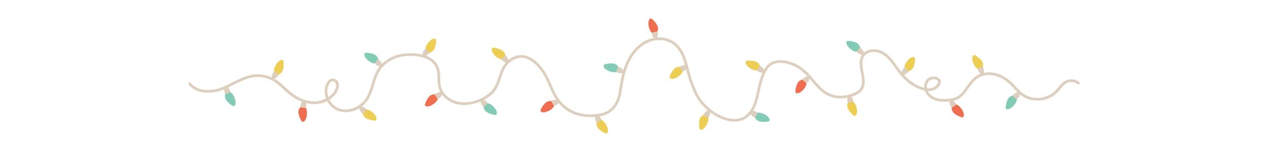 Eine Illustration als Sectiontrenner mit einer bunten Lichterkette.