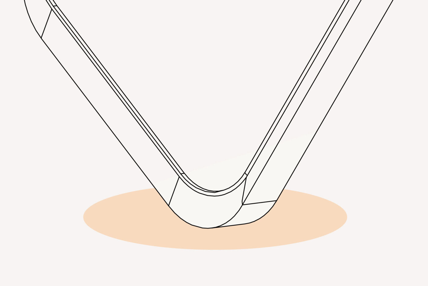 Illustration eines Smartphones in einer Hüller, das mit einer Kante auf den Boden stößt