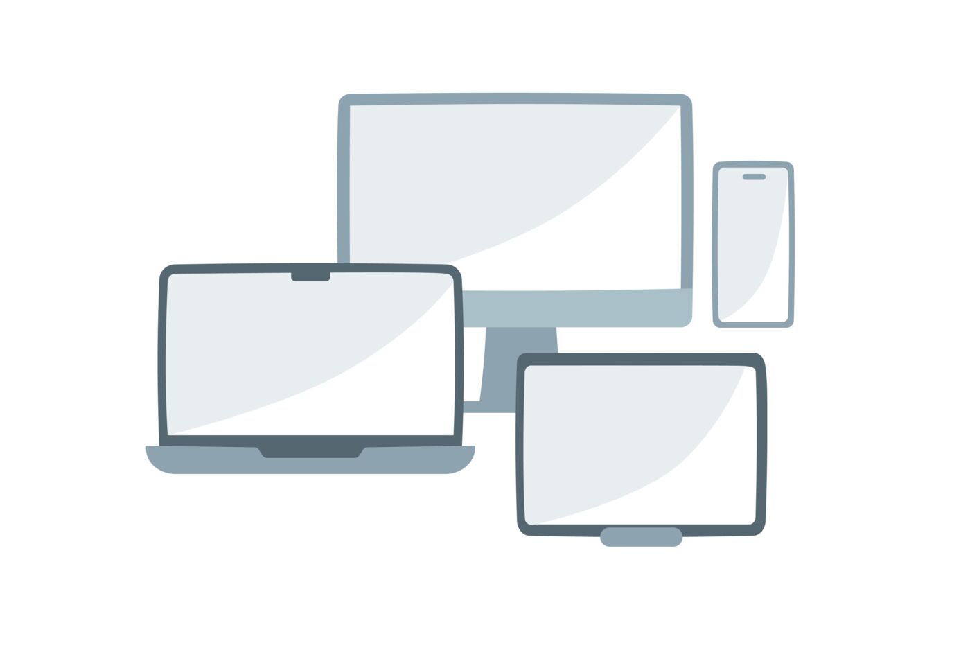 Illustration von Devices verschiedener Größe