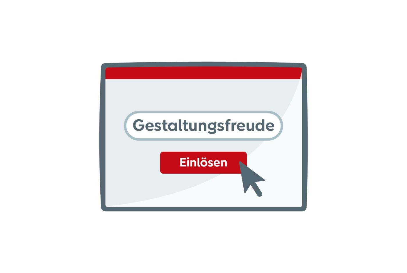 Ilustration eines Eingabefeldes, in das ein Gutscheincode eingegeben wird.