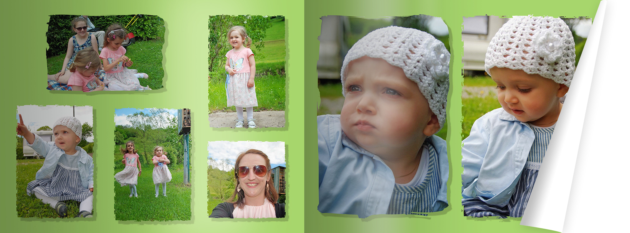 Auf einer der Seiten in ihrem Fotobuch hat Tina Kneitz auch ein Selfie ihrer Person eingebunden.