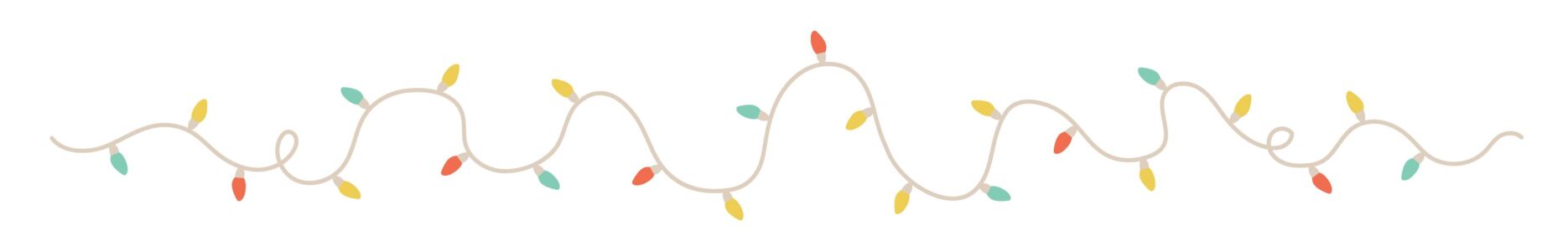 Eine Illustration als Sectiontrenner mit einer bunten Lichterkette.